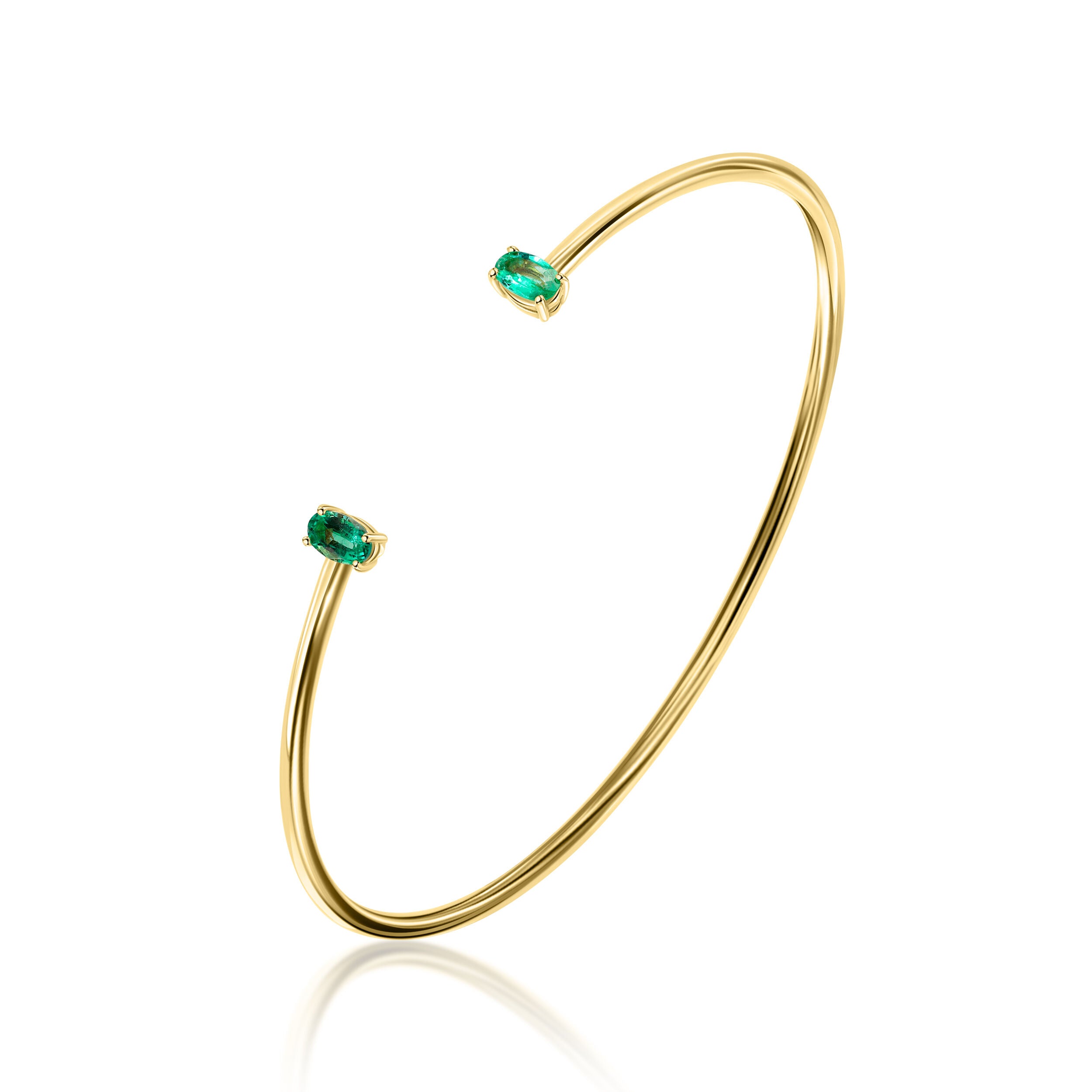 Bangle Bracelet with Emeralds - 0.40ct TW