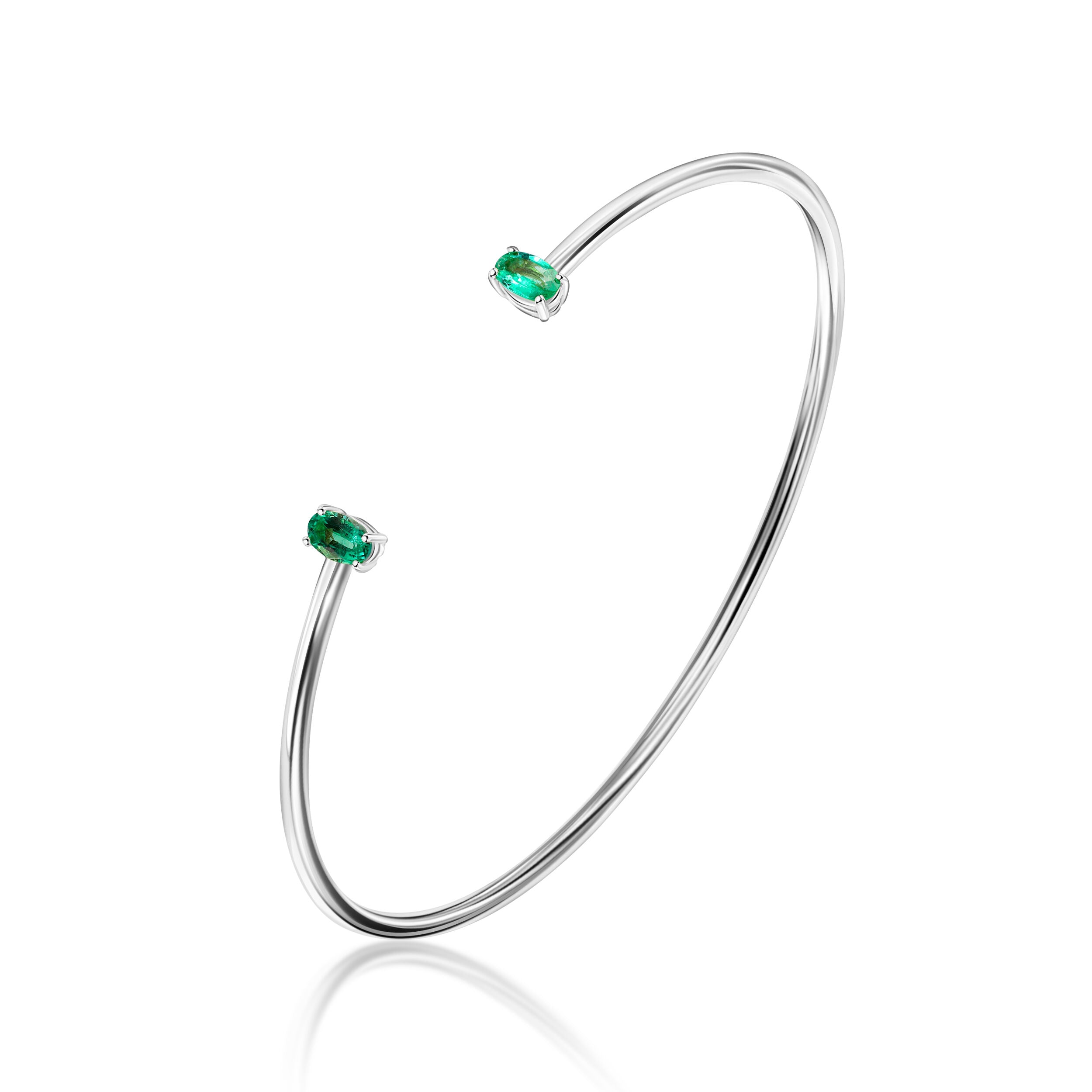 Bangle Bracelet with Emeralds - 0.40ct TW