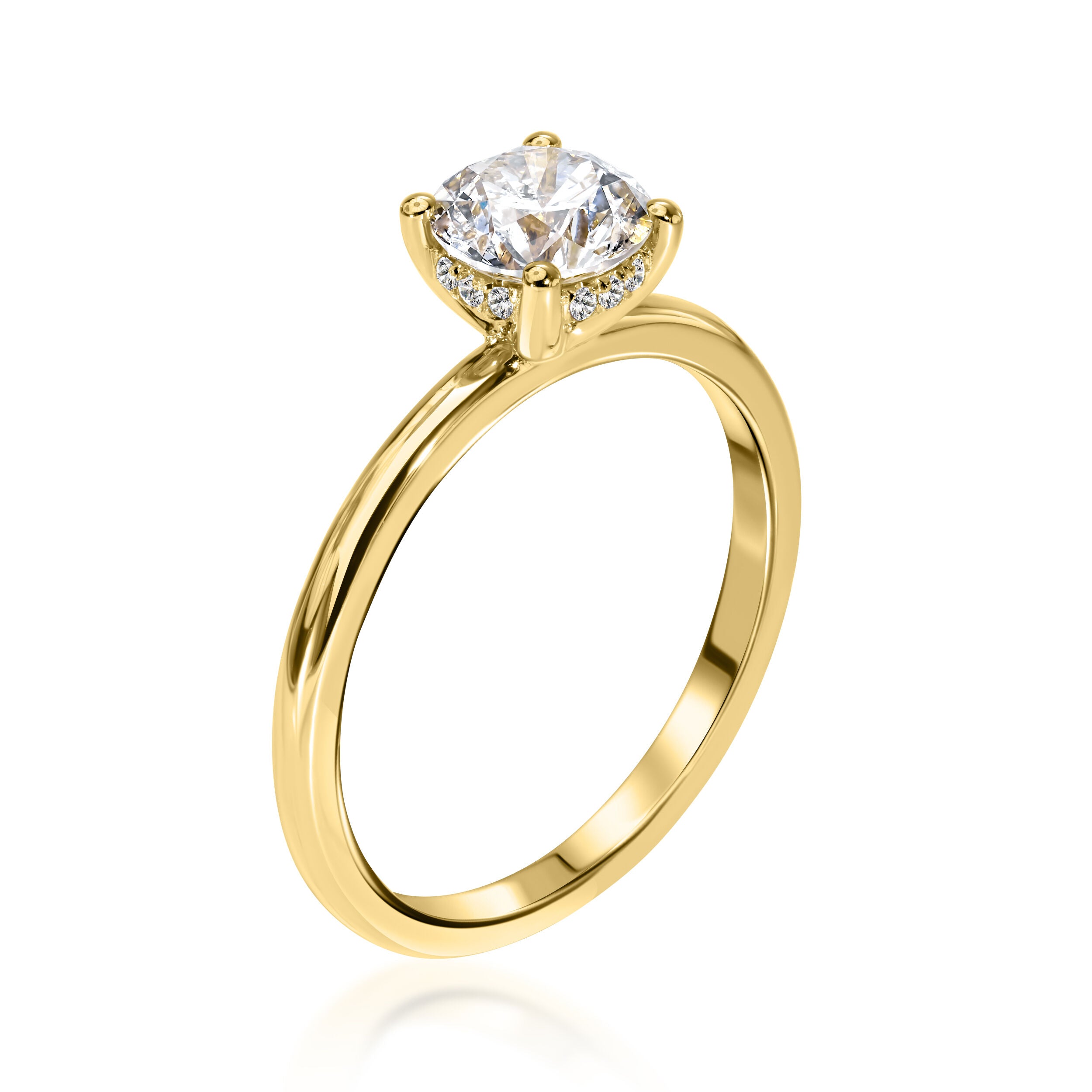 Diamond Hidden Halo Engagement Ring - 1.09ct TW