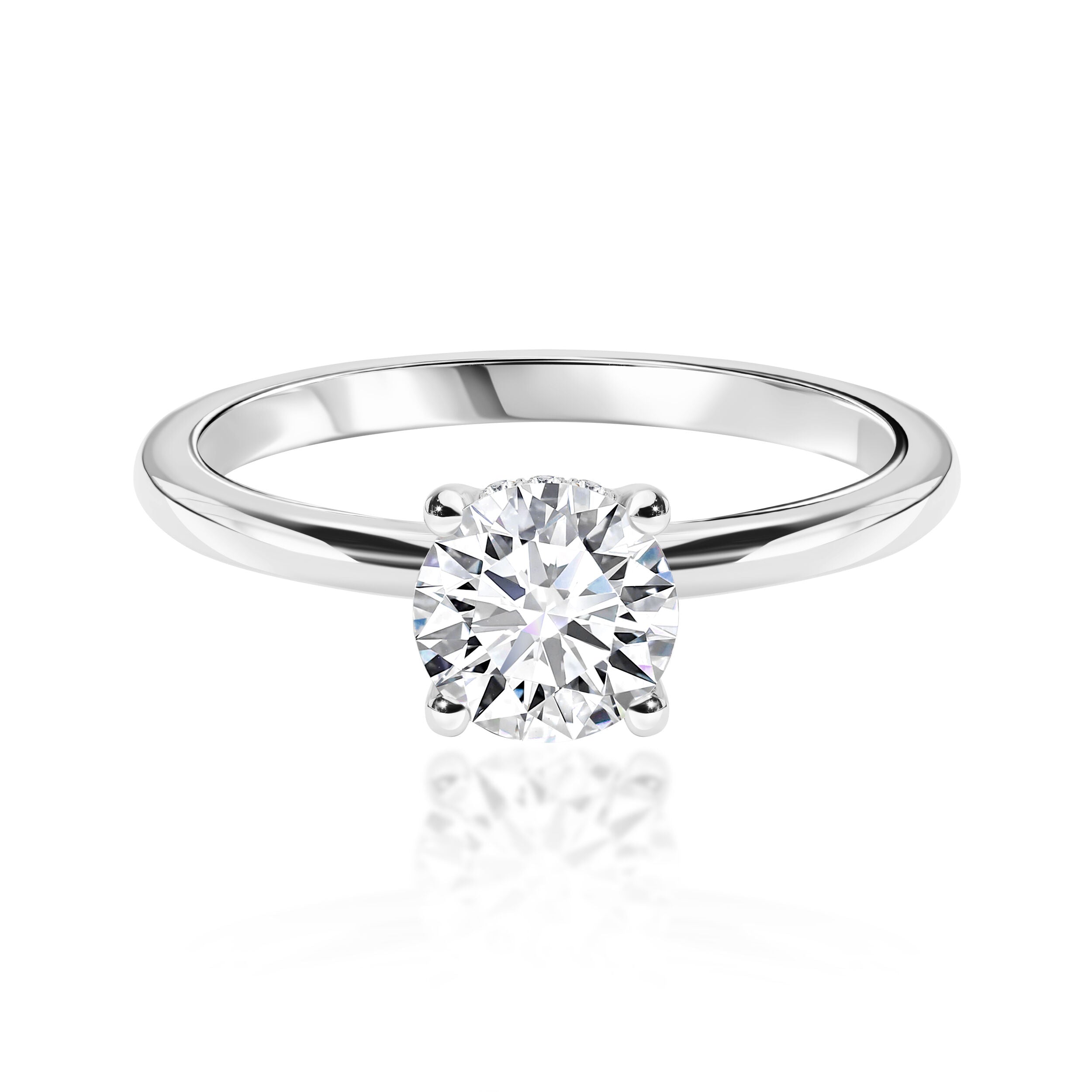 Diamond Hidden Halo Engagement Ring - 1.09ct TW