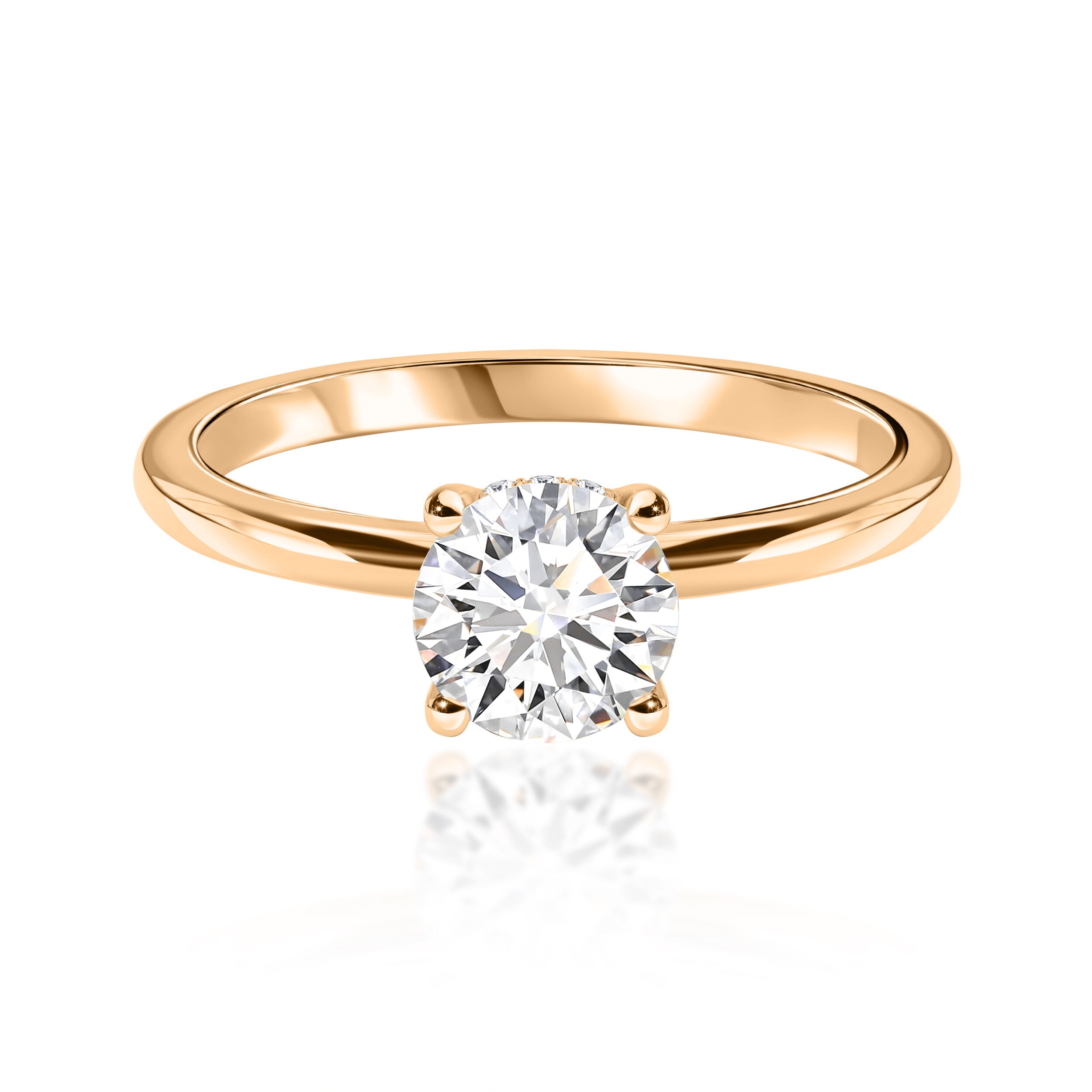 Diamond Hidden Halo Engagement Ring - 1.09ct TW