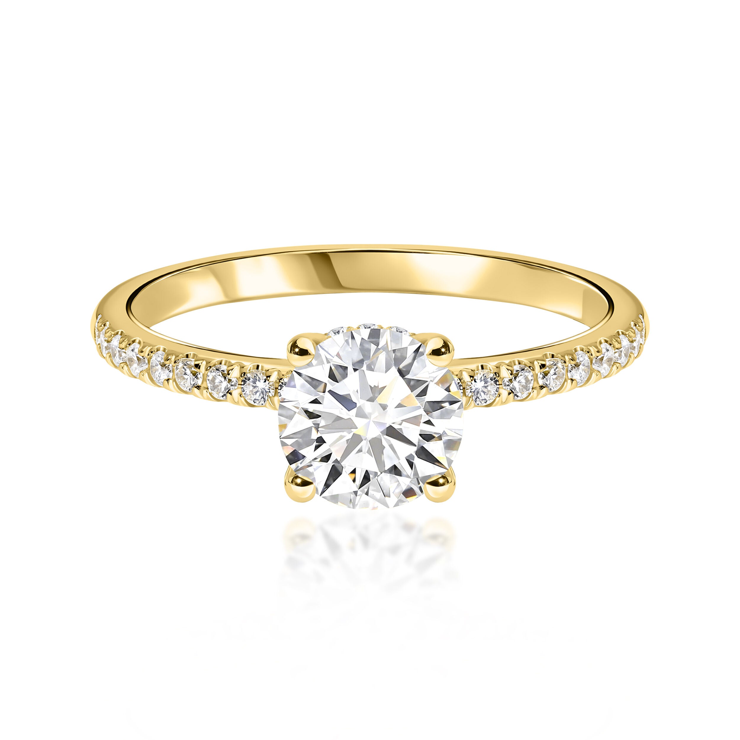 Diamond Hidden Halo Engagement Ring - 1.34ct TW