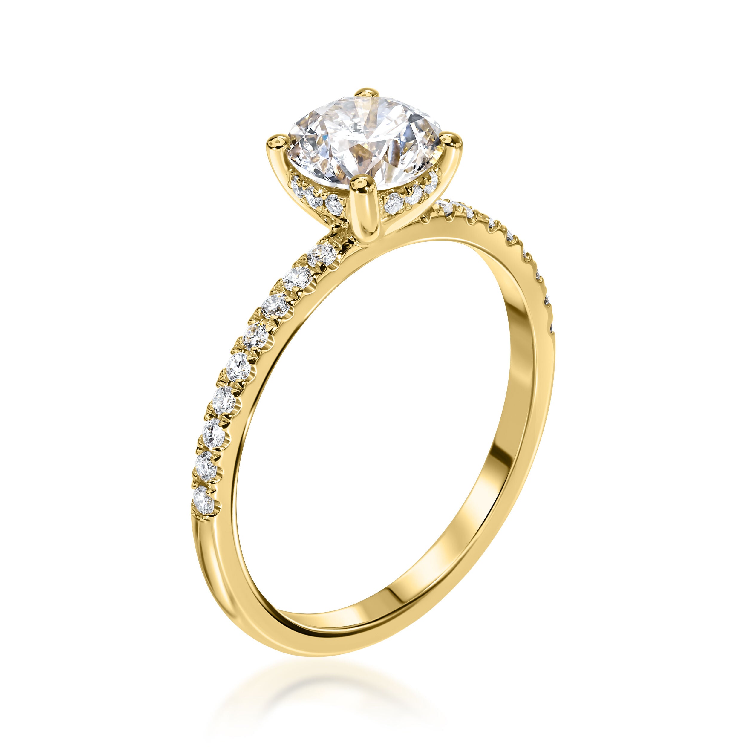 Diamond Hidden Halo Engagement Ring - 1.34ct TW