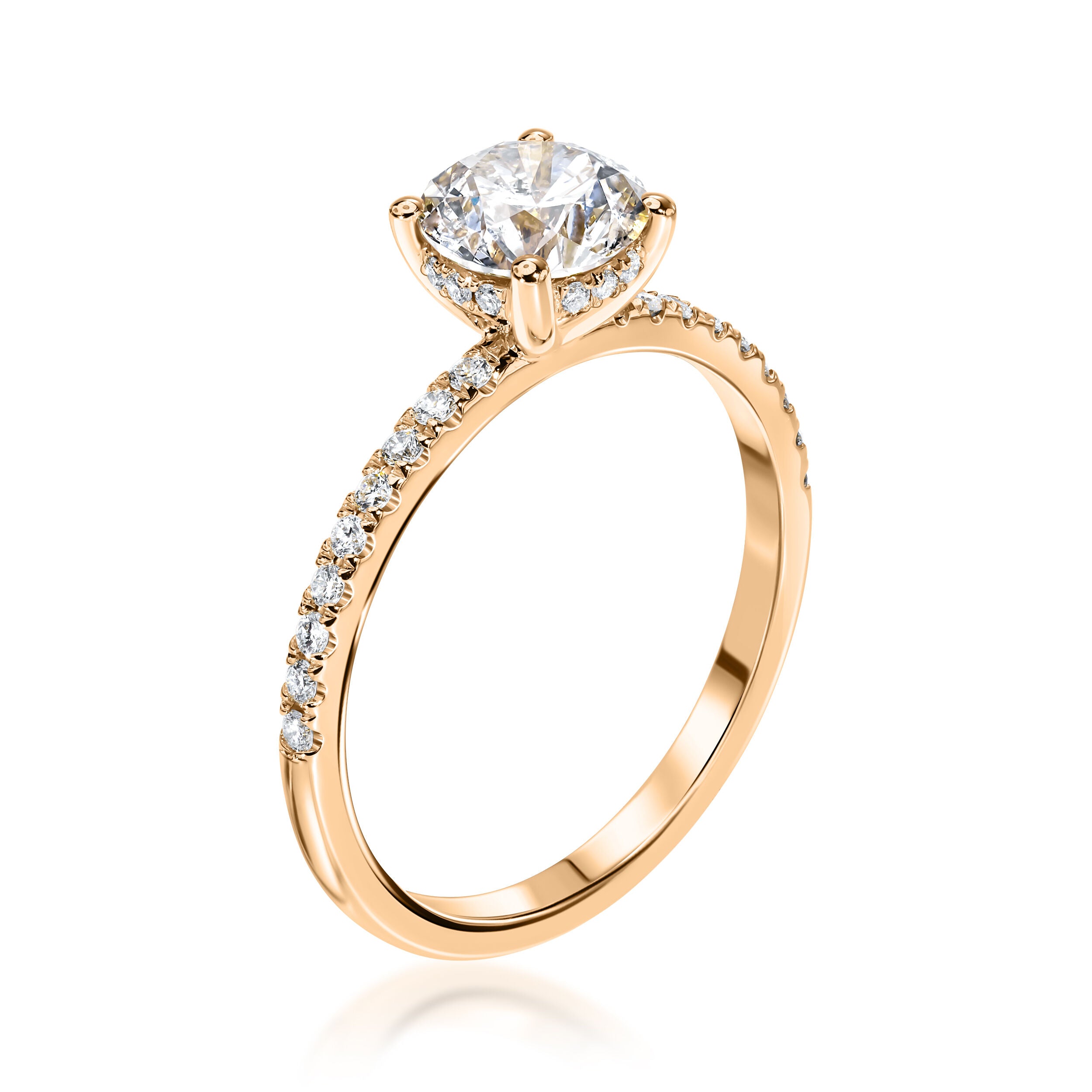 Diamond Hidden Halo Engagement Ring - 1.34ct TW