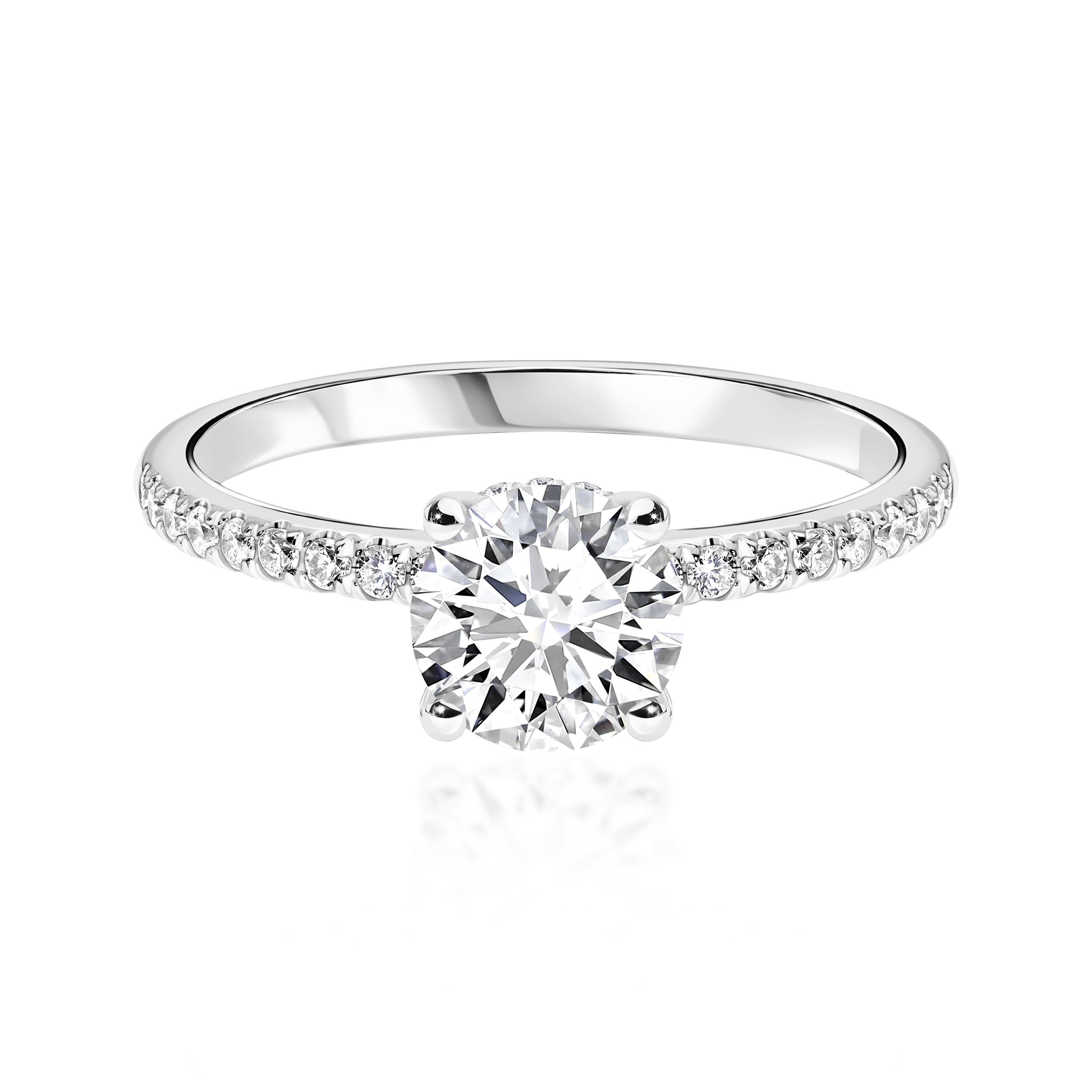 Diamond Hidden Halo Engagement Ring - 1.34ct TW