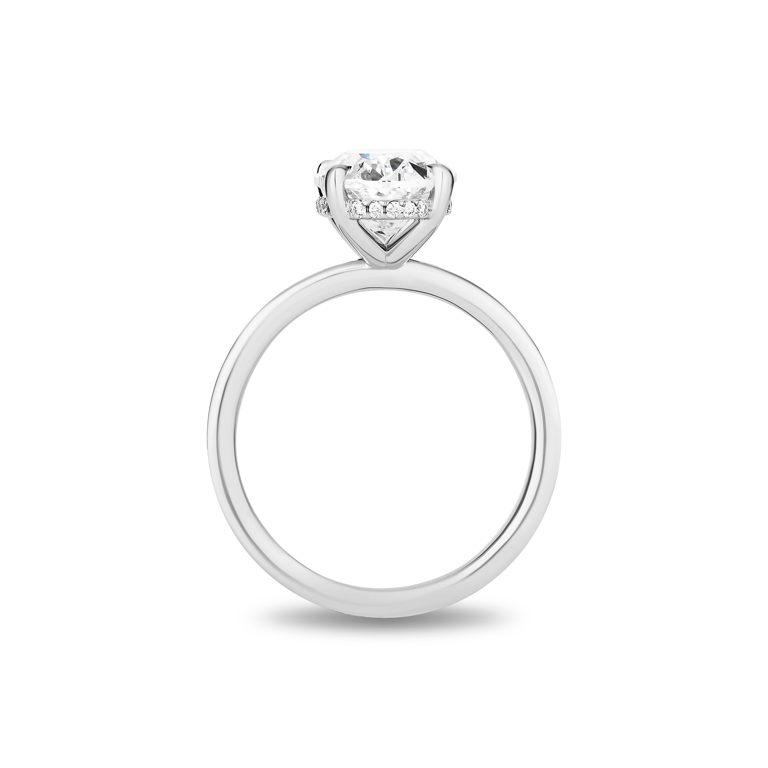 Oval Cut Diamond Hidden Halo Ring - 3.12ct TW