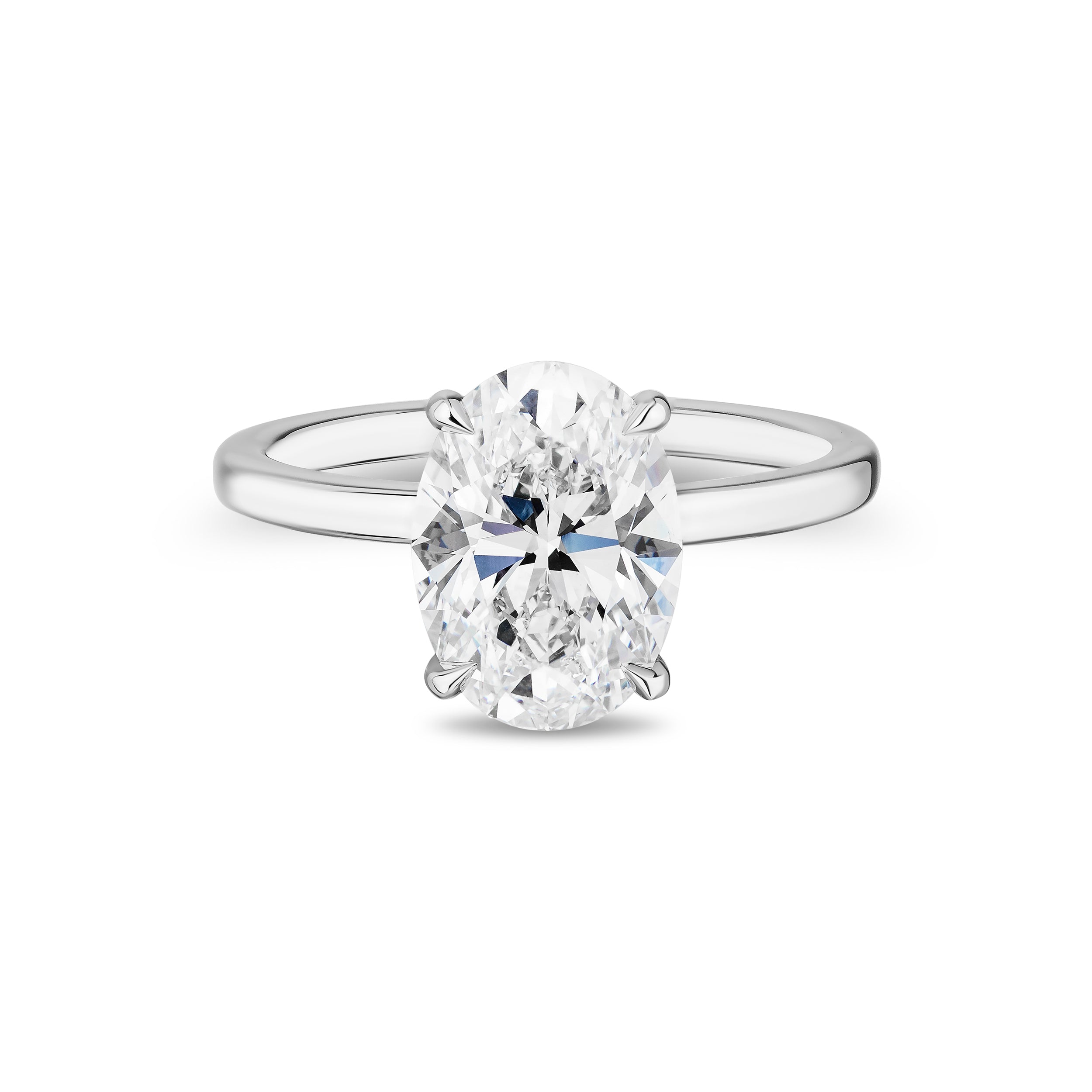 Oval Cut Diamond Hidden Halo Ring - 3.12ct TW