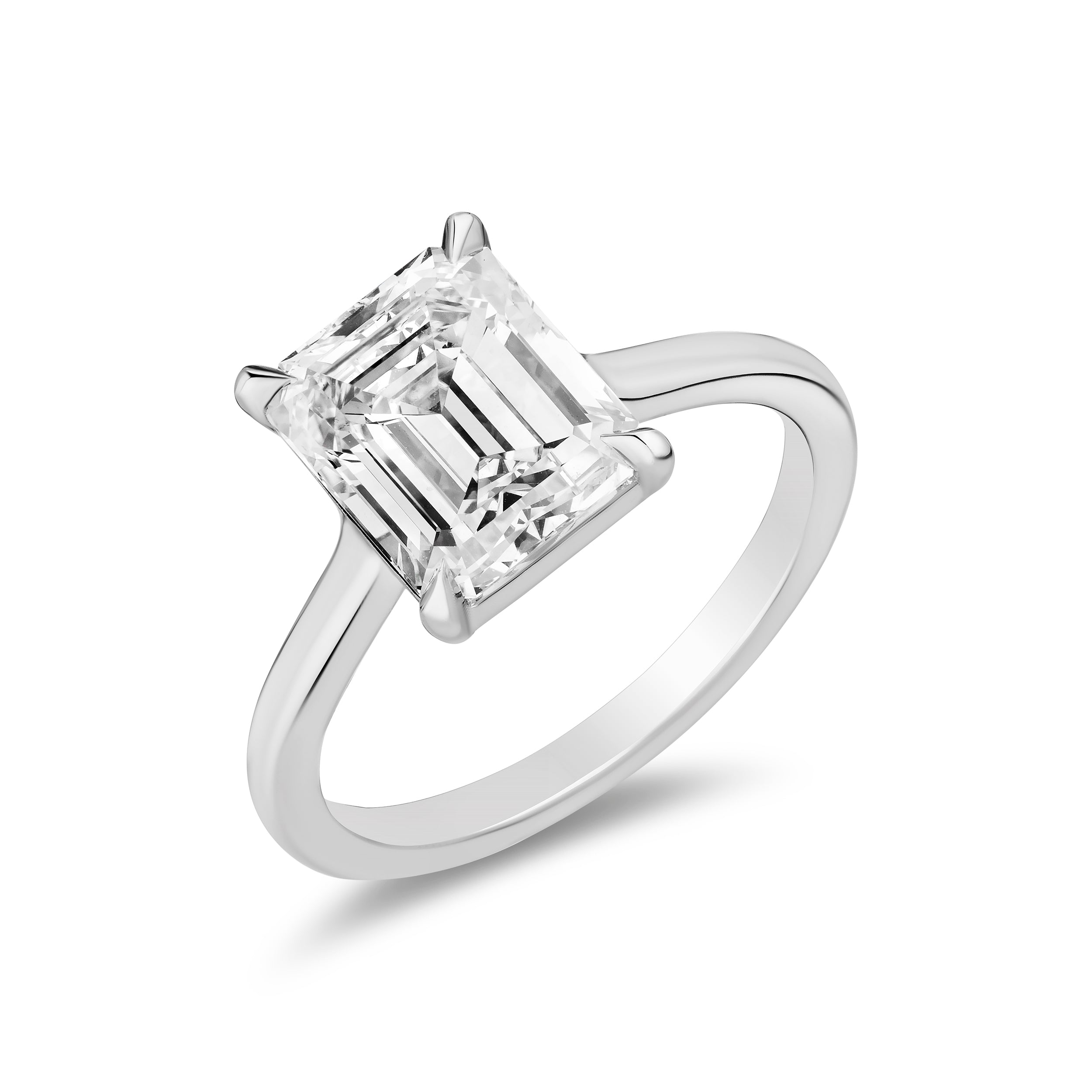 Floating Emerald Cut Diamond Ring - 3.09ct TW