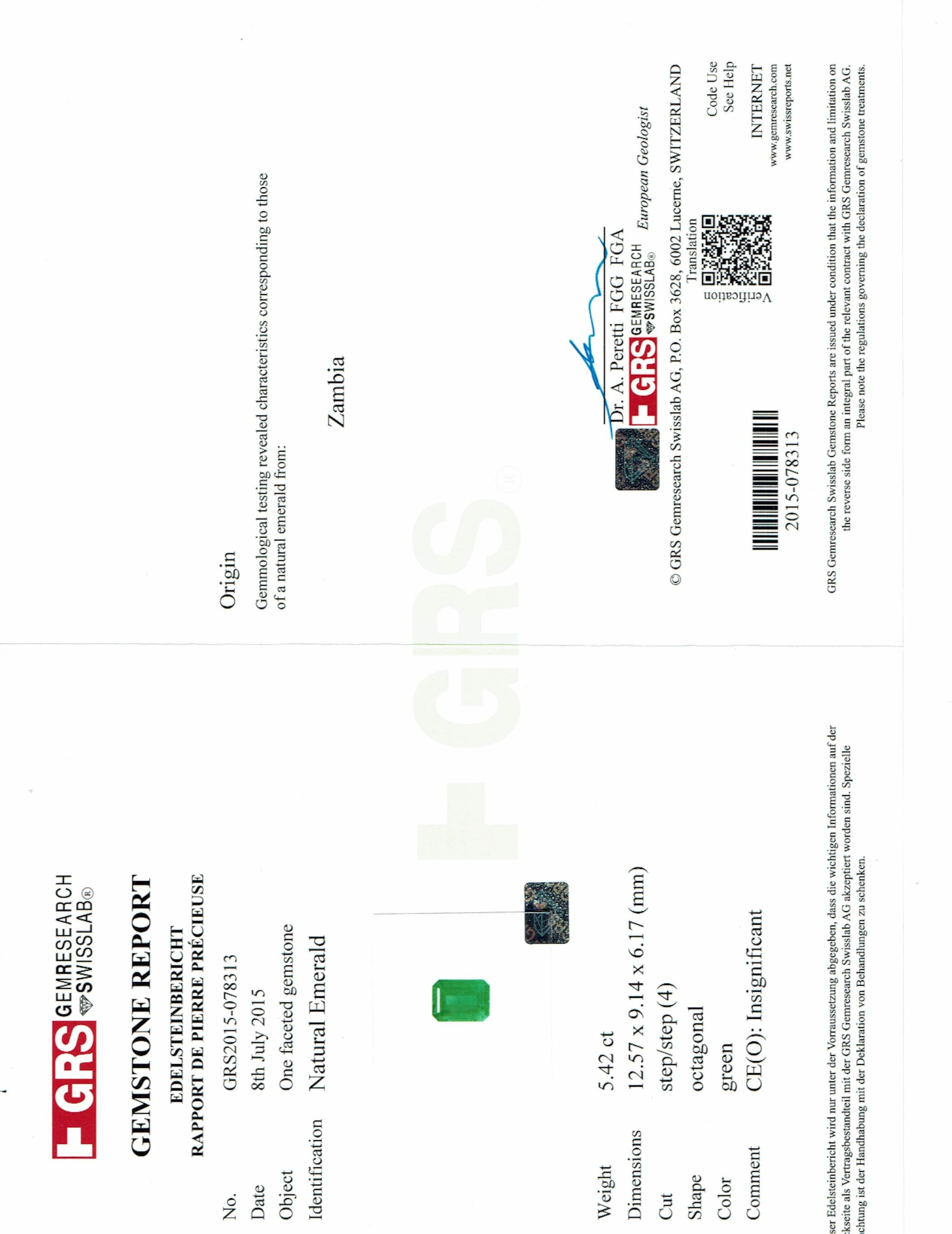 5.42 ct. Emerald GRS Insignificant