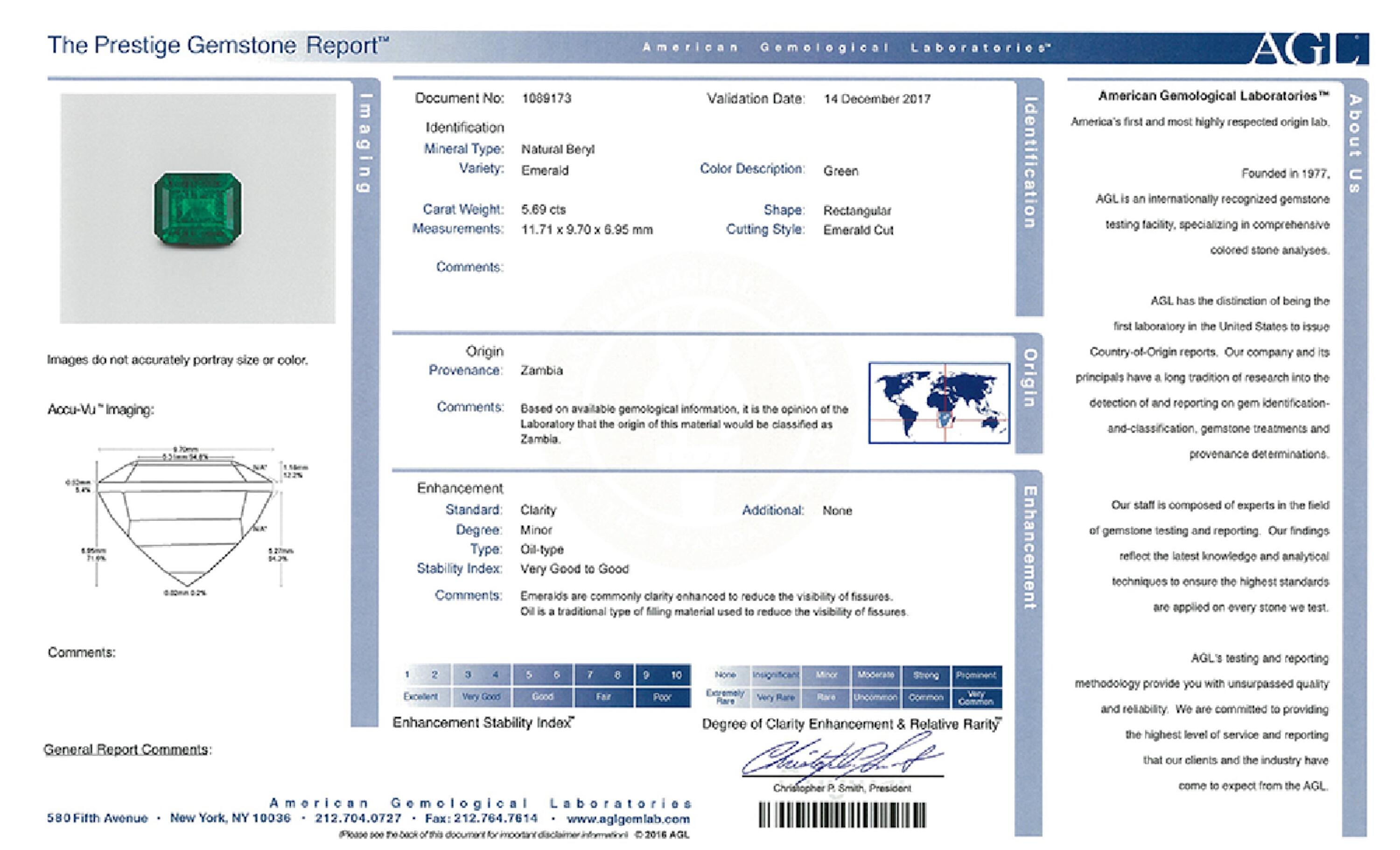 5.69 ct. Emerald AGL Minor