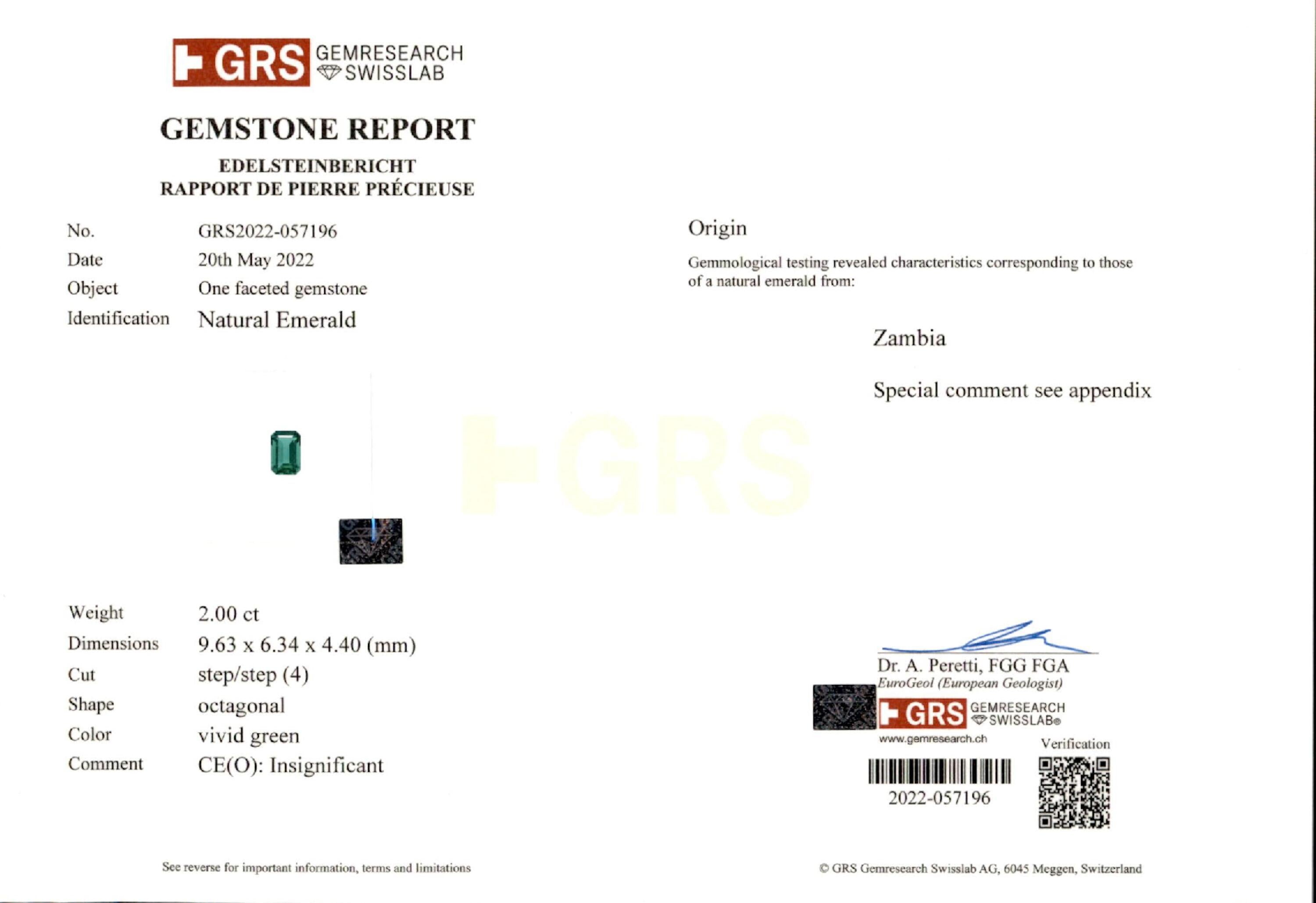 2 ct. Emerald GRS Insignificant