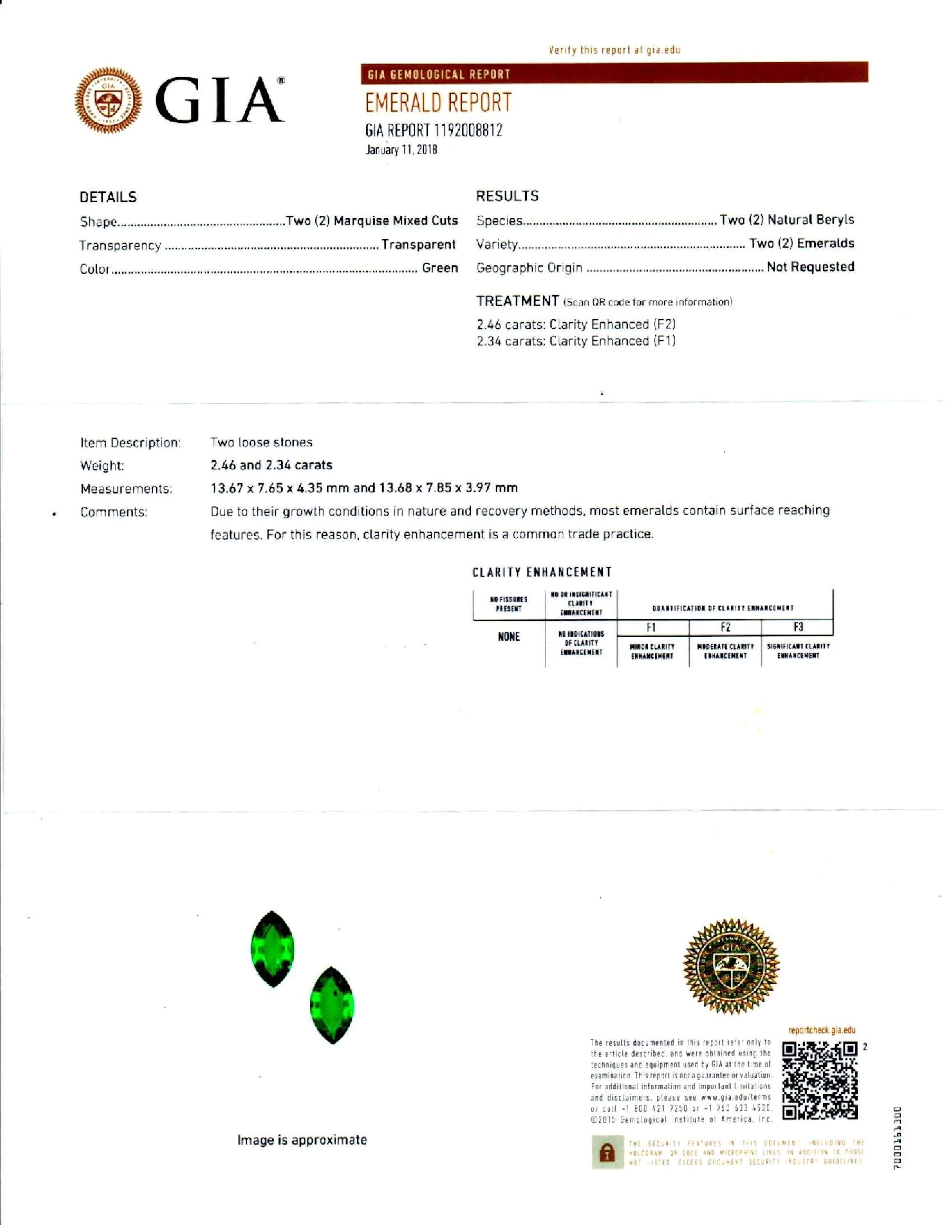 4.80 ct. Marquise Emerald GIA Minor