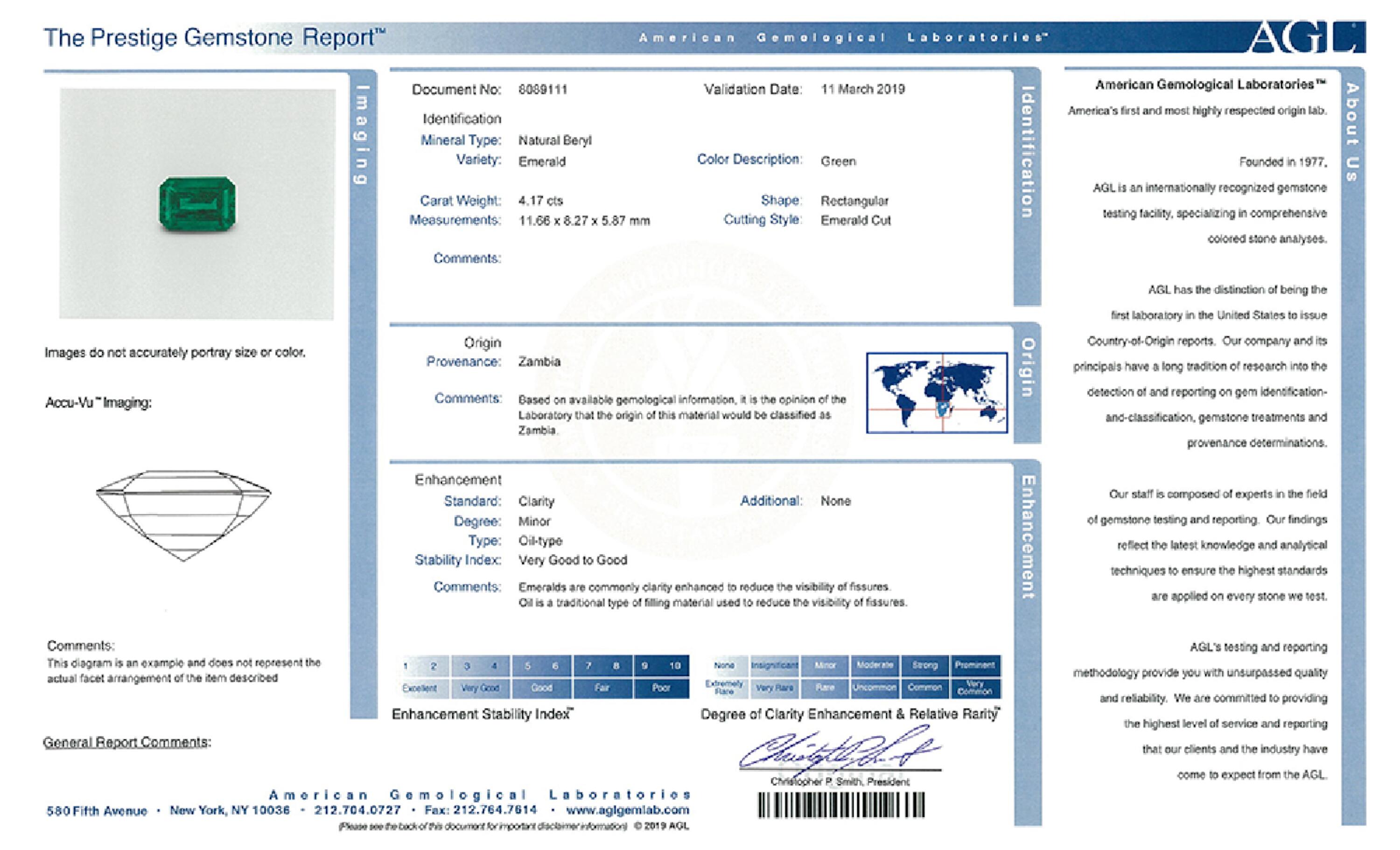 4.17 ct. Emerald AGL Minor