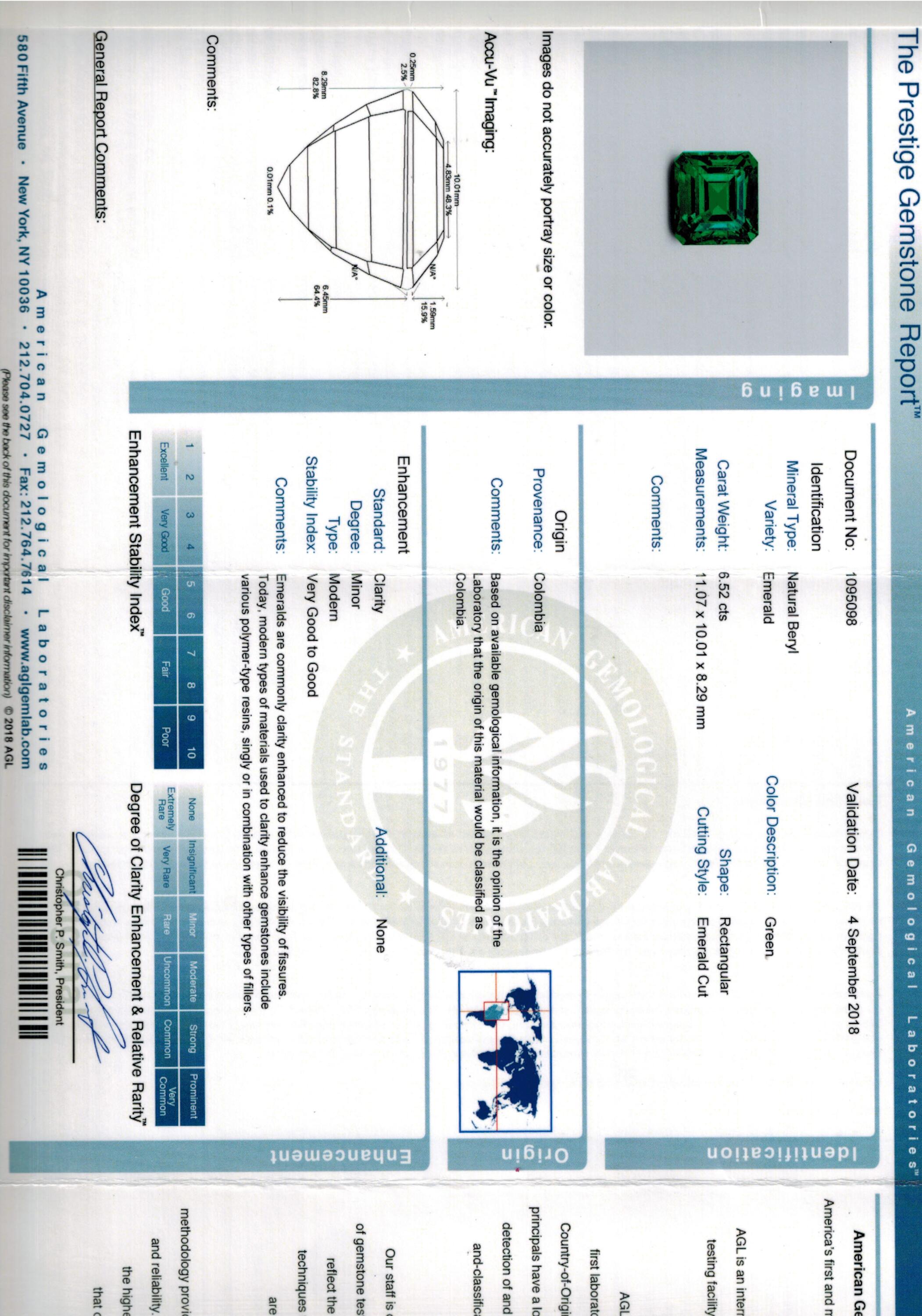 6.52 ct. Emerald AGL Minor