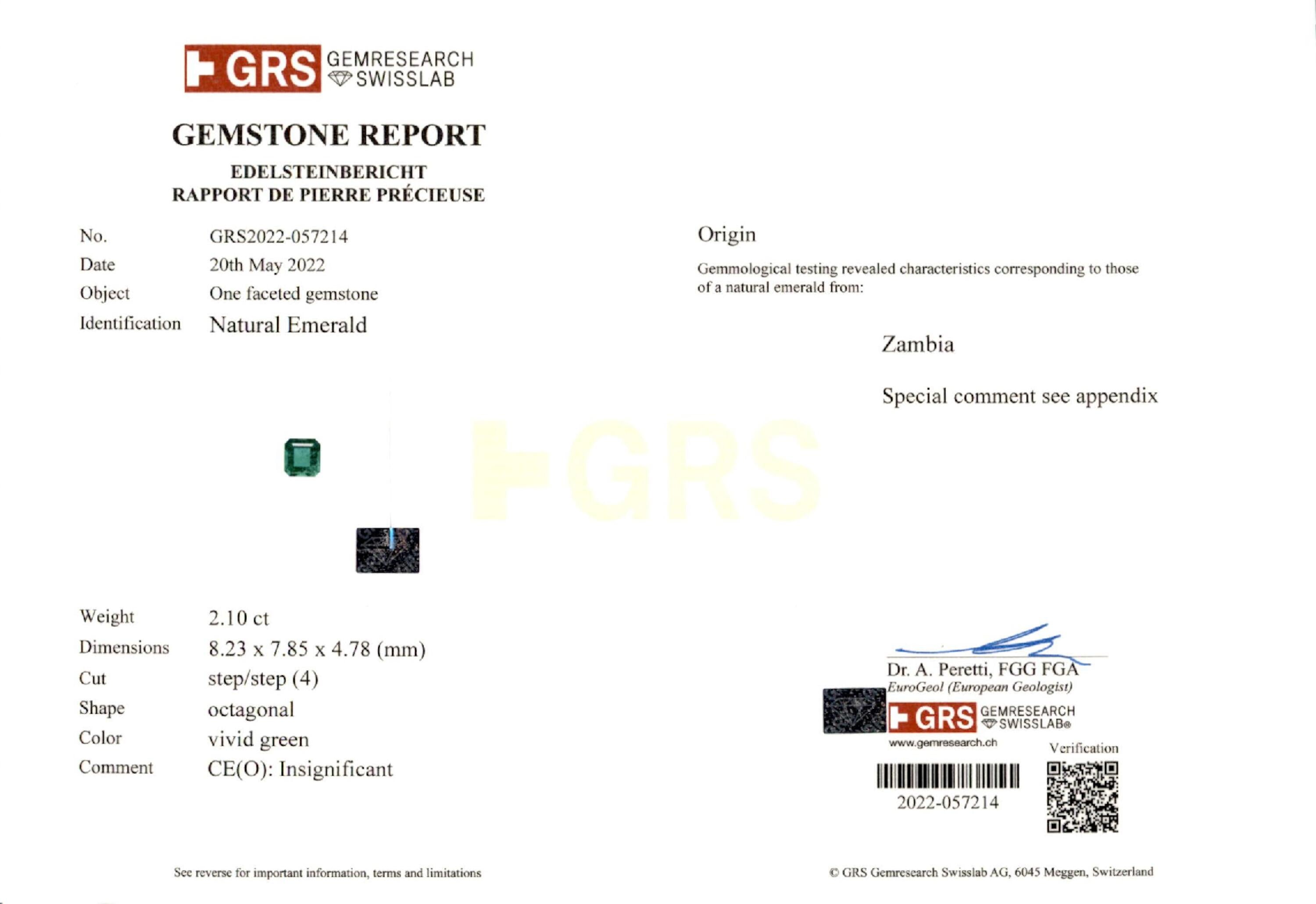 2.10 ct. Emerald GRS Insignificant