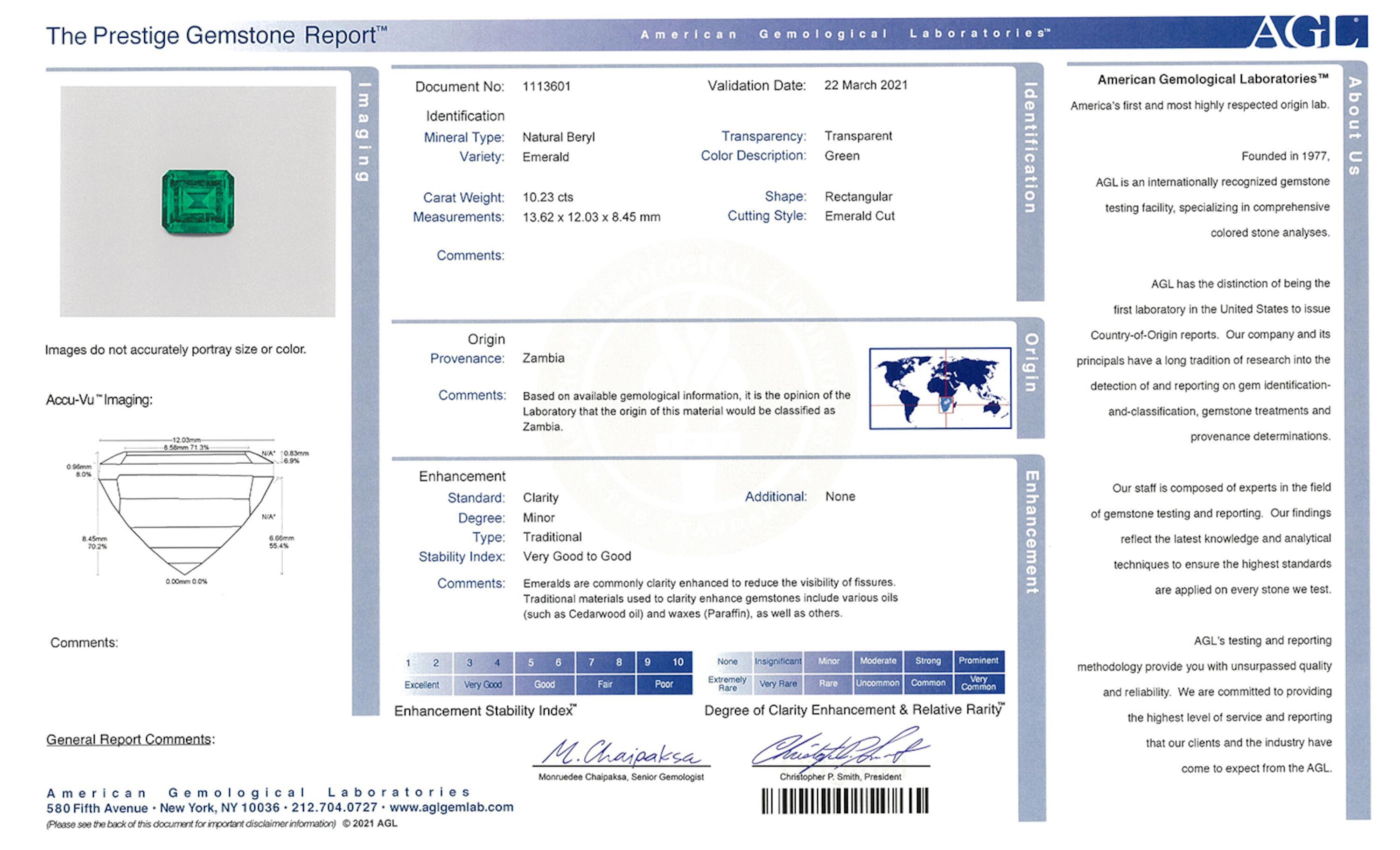 10.23 ct. Emerald AGL Minor