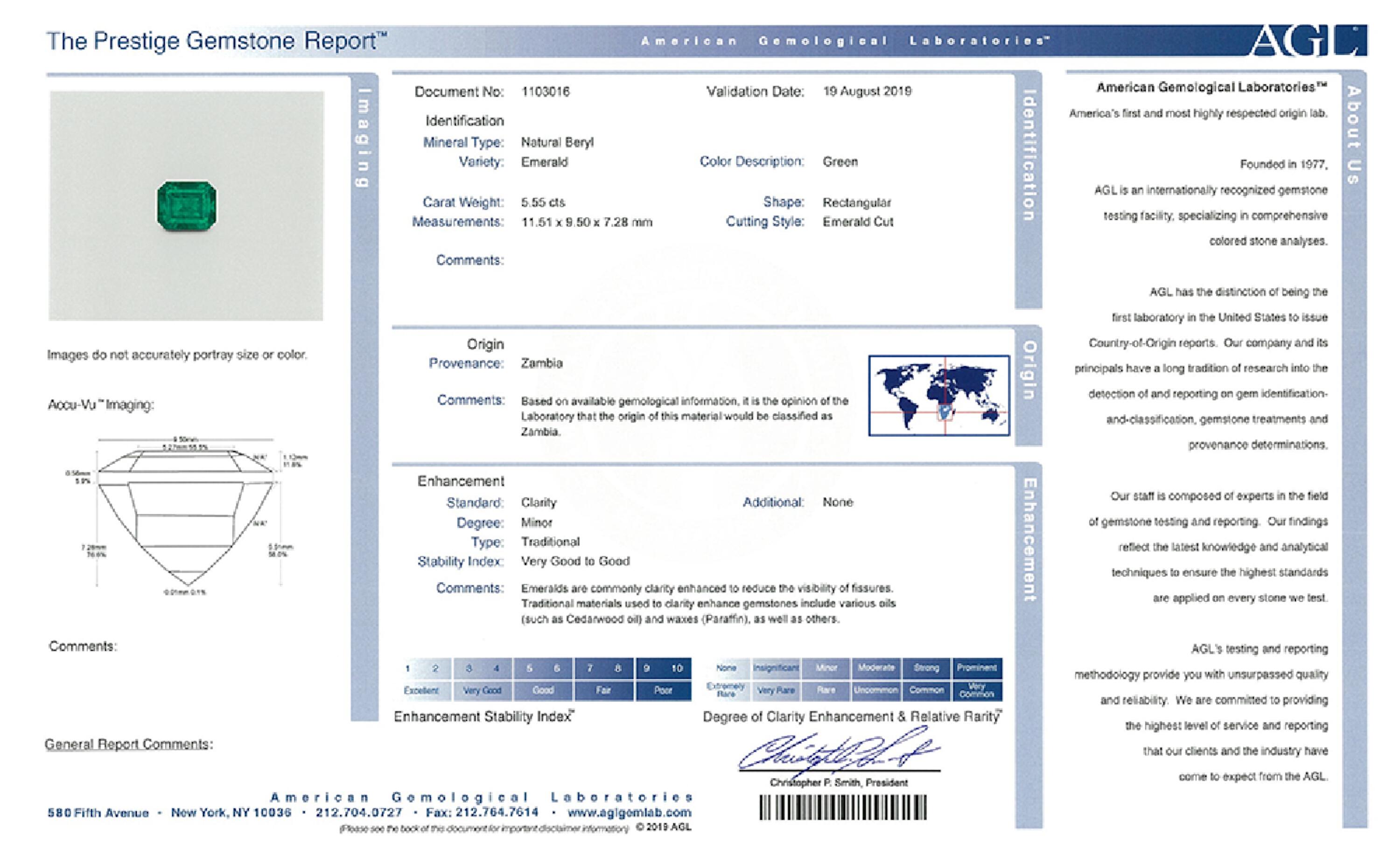 5.55 ct. Emerald AGL Minor