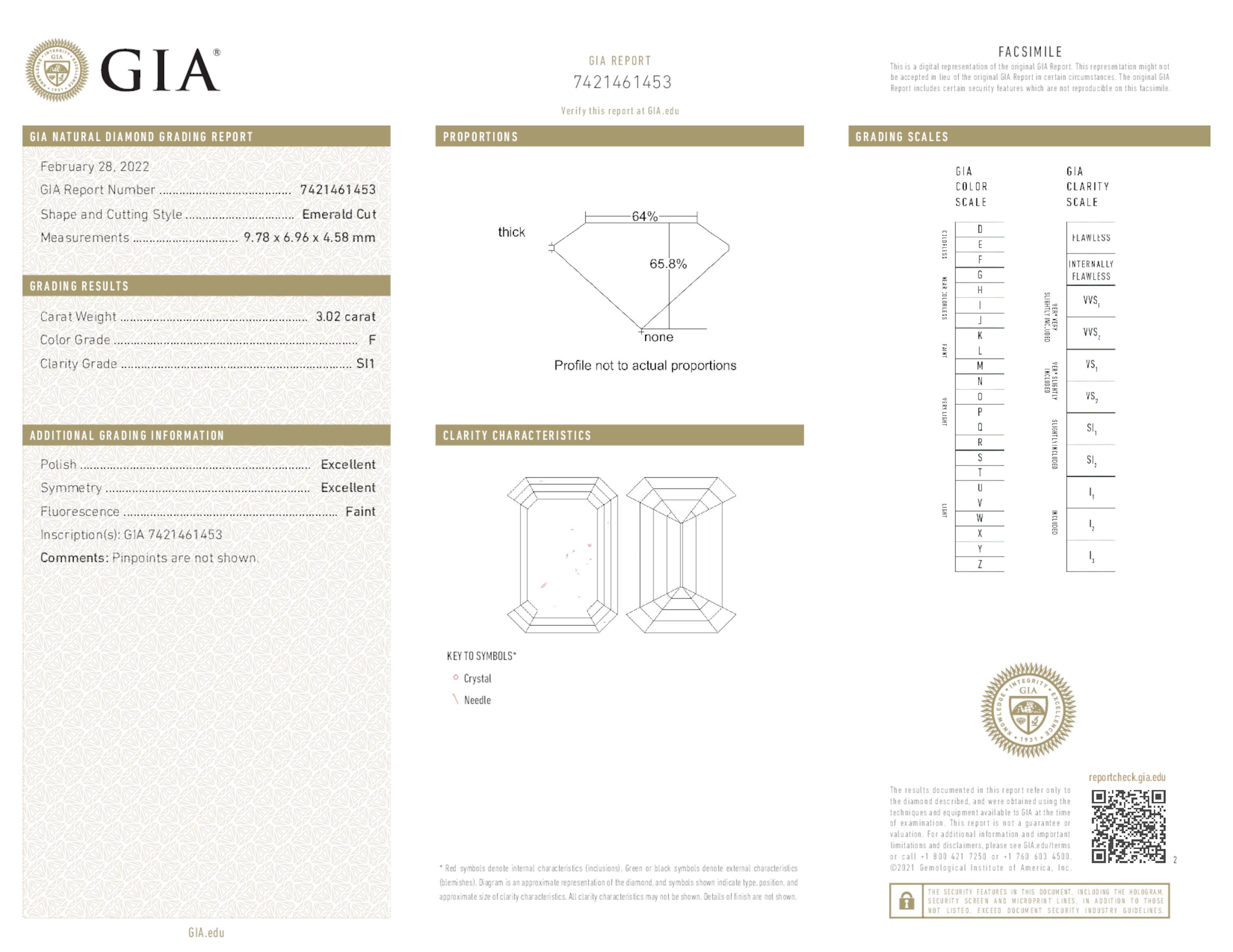 3.02 ct. Diamond F SI1 Faint GIA