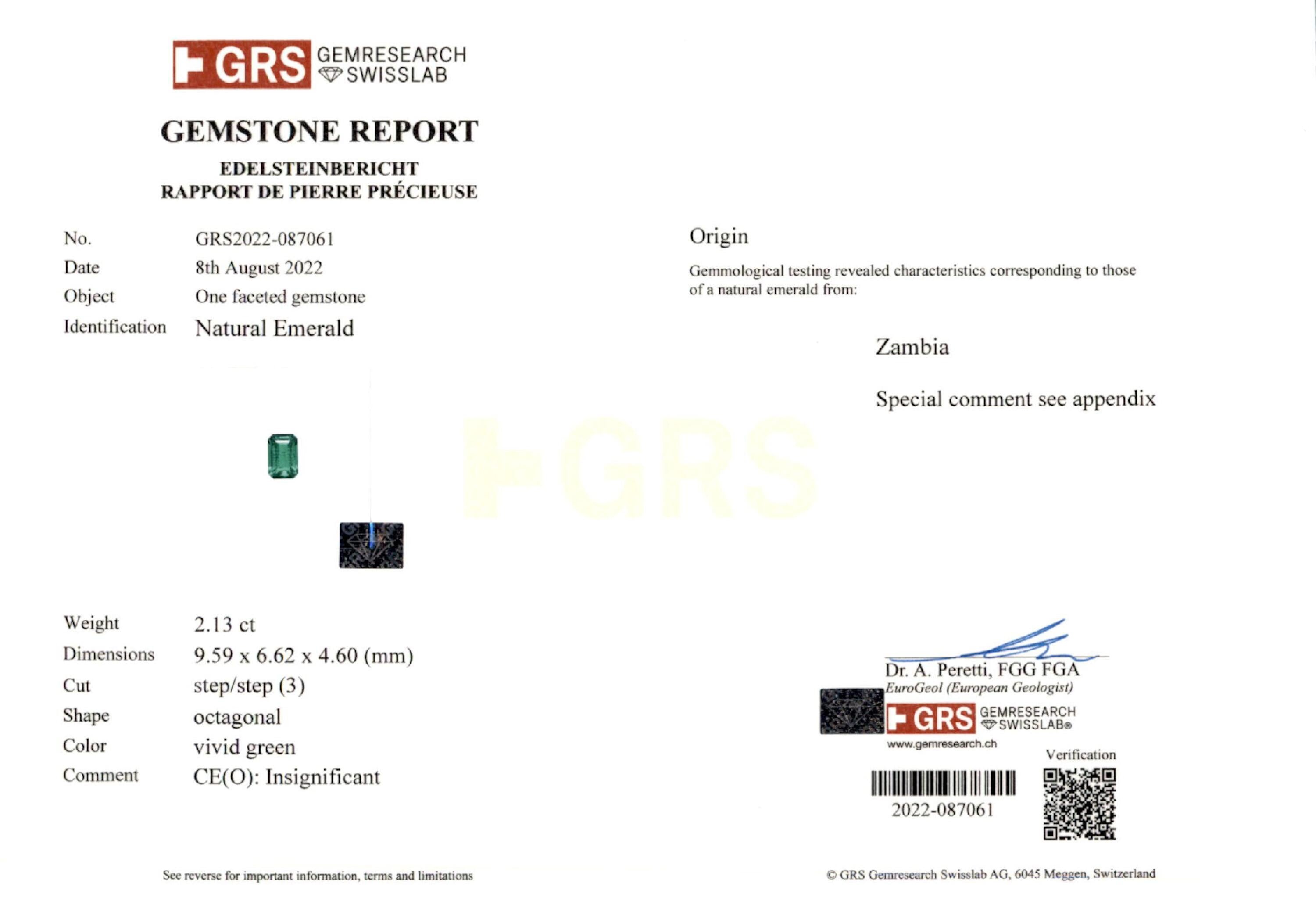 2.13 ct. Emerald GRS Insignificant