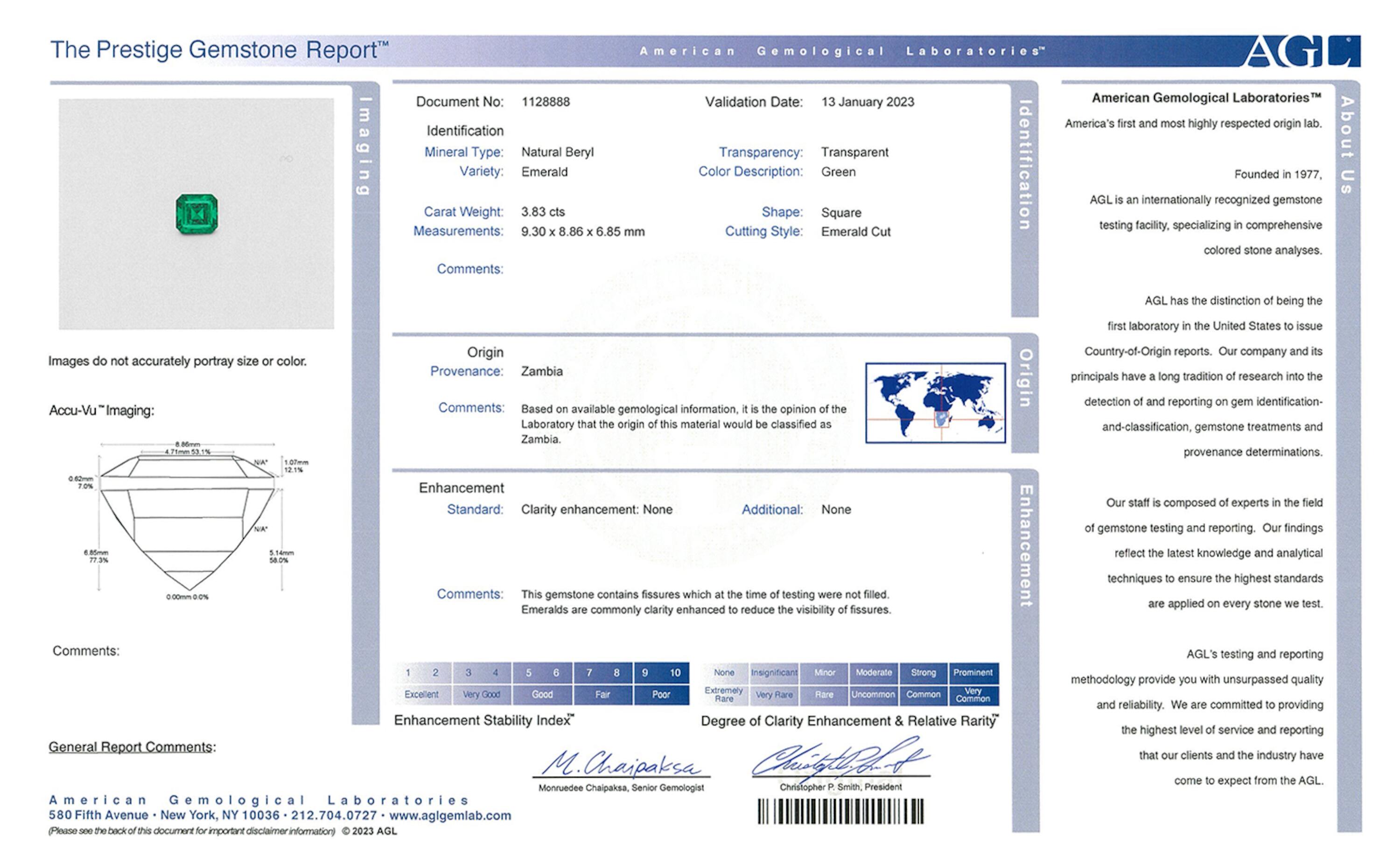 3.83 ct. Emerald AGL None
