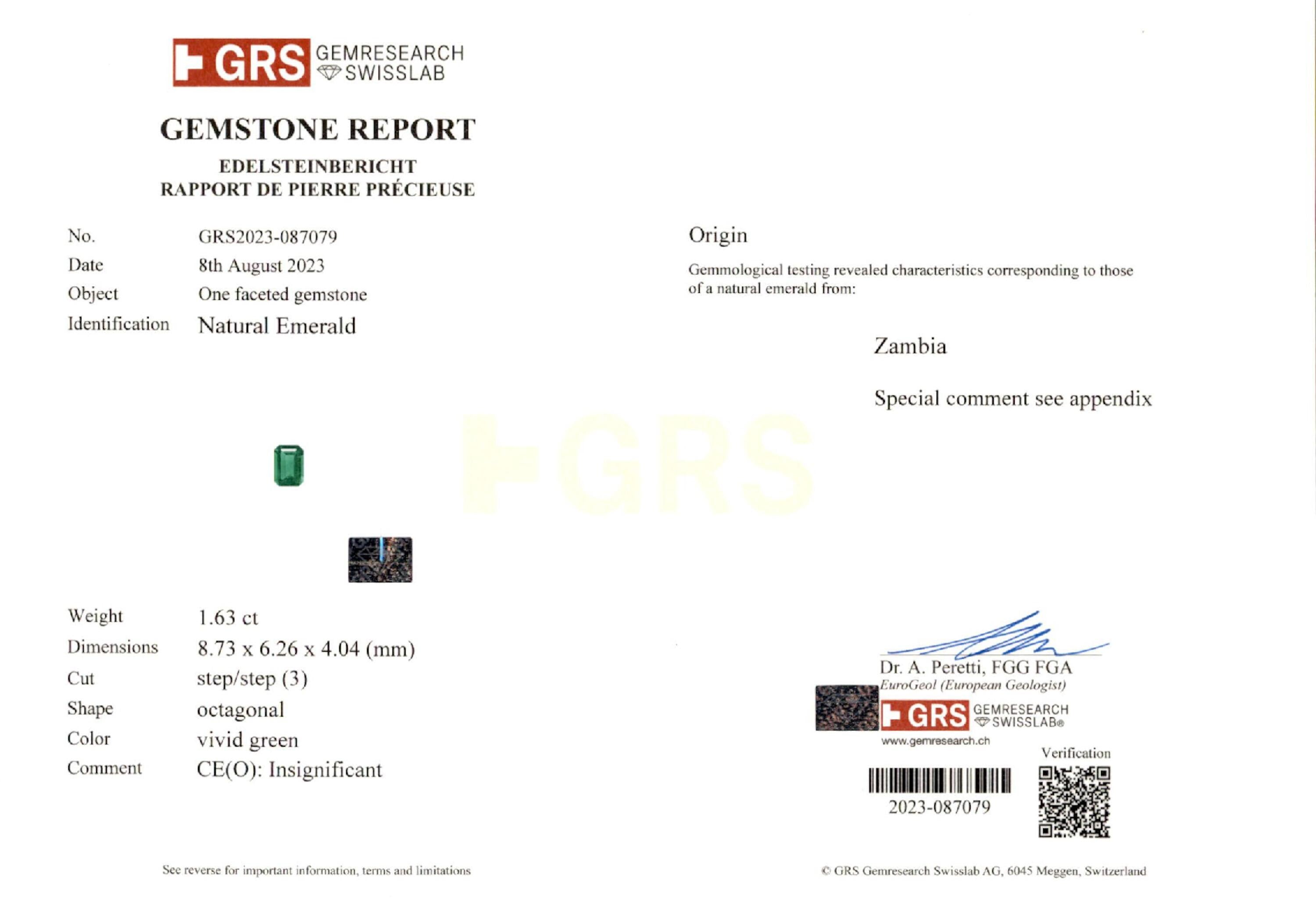 1.63 ct. Emerald GRS Insignificant